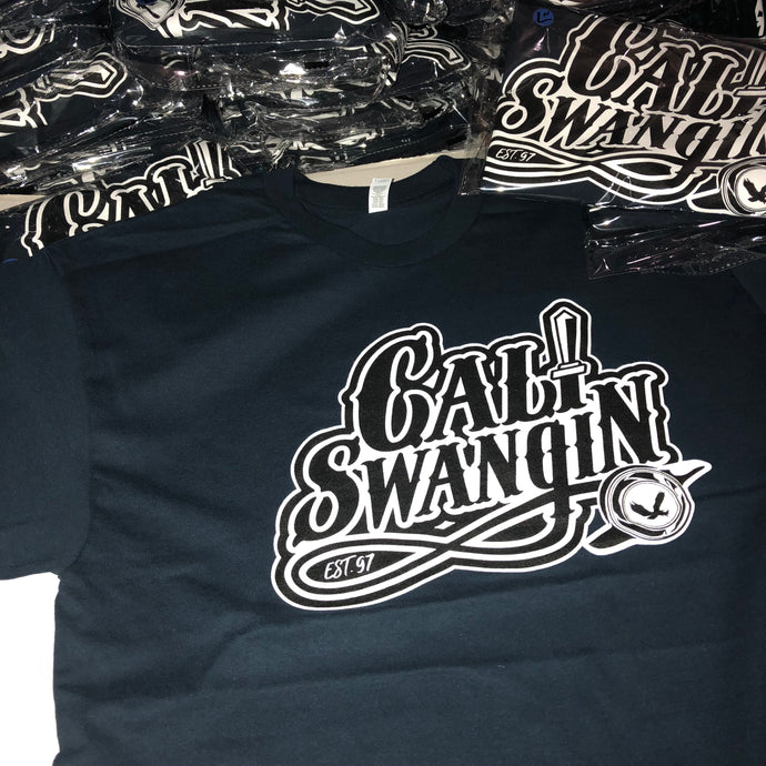 Cali Swangin Logo Tee (NAVY BLUE Short Sleeve)